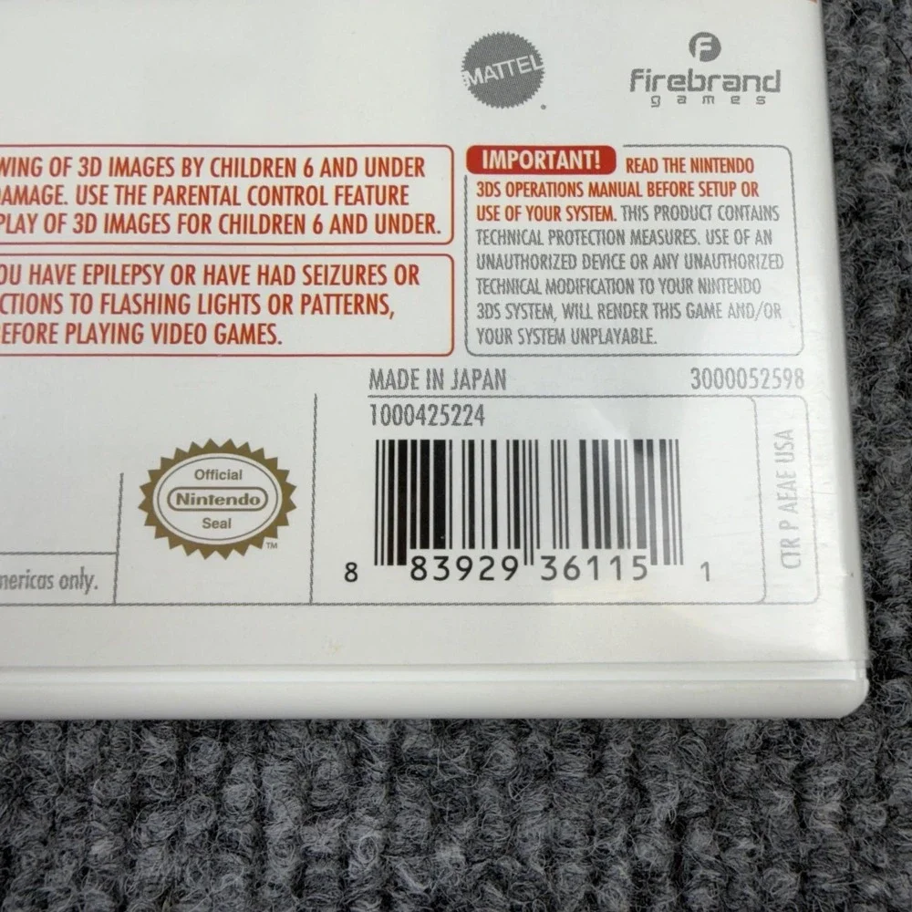 Hot Wheels World's Best Driver Nintendo 3DS Game WB Games E NTSC-U/C 2013 CIB